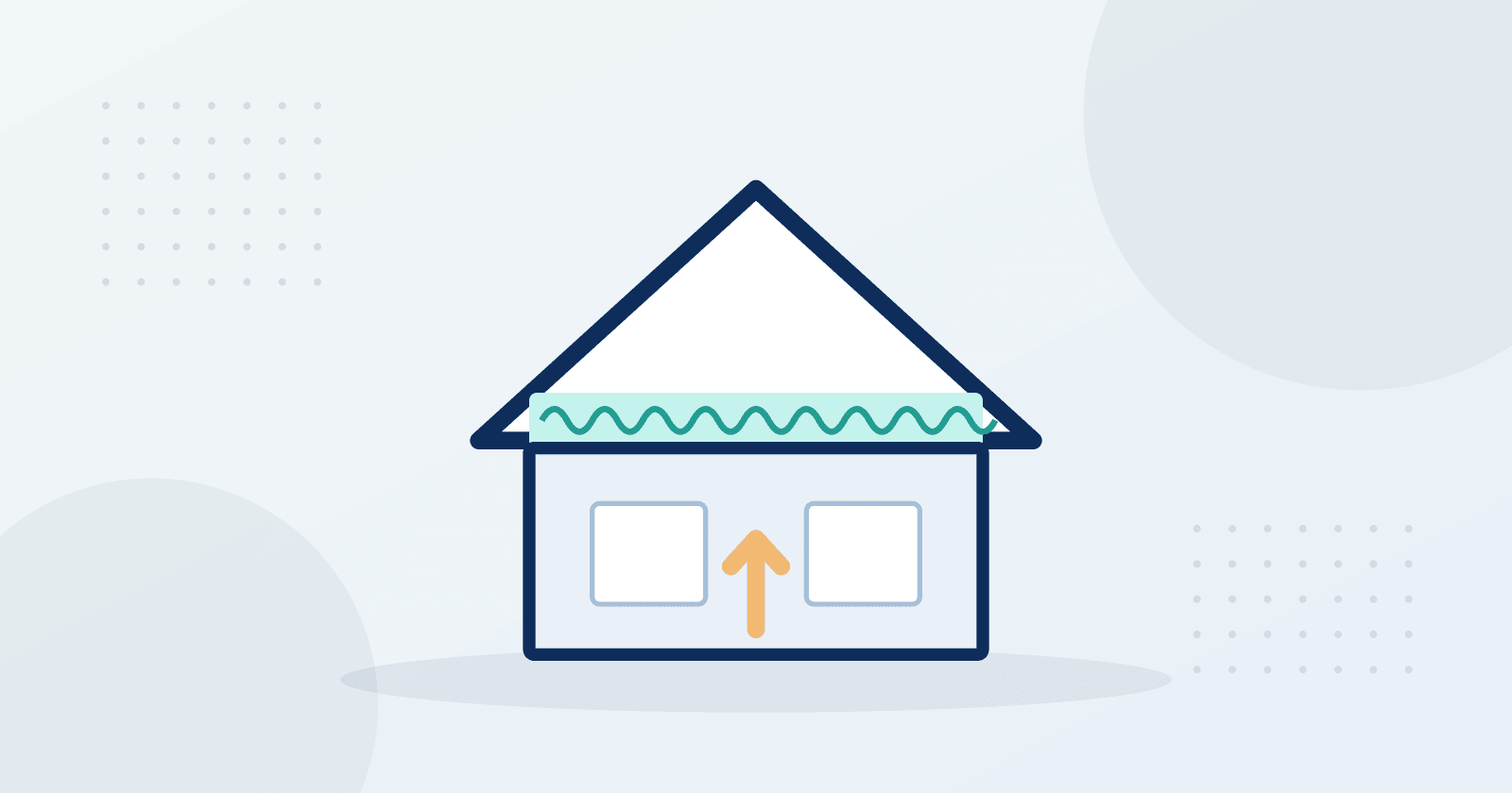Illustration d’une maison en coupe dont les combles sont couverts d’une épaisse couche d’isolant.